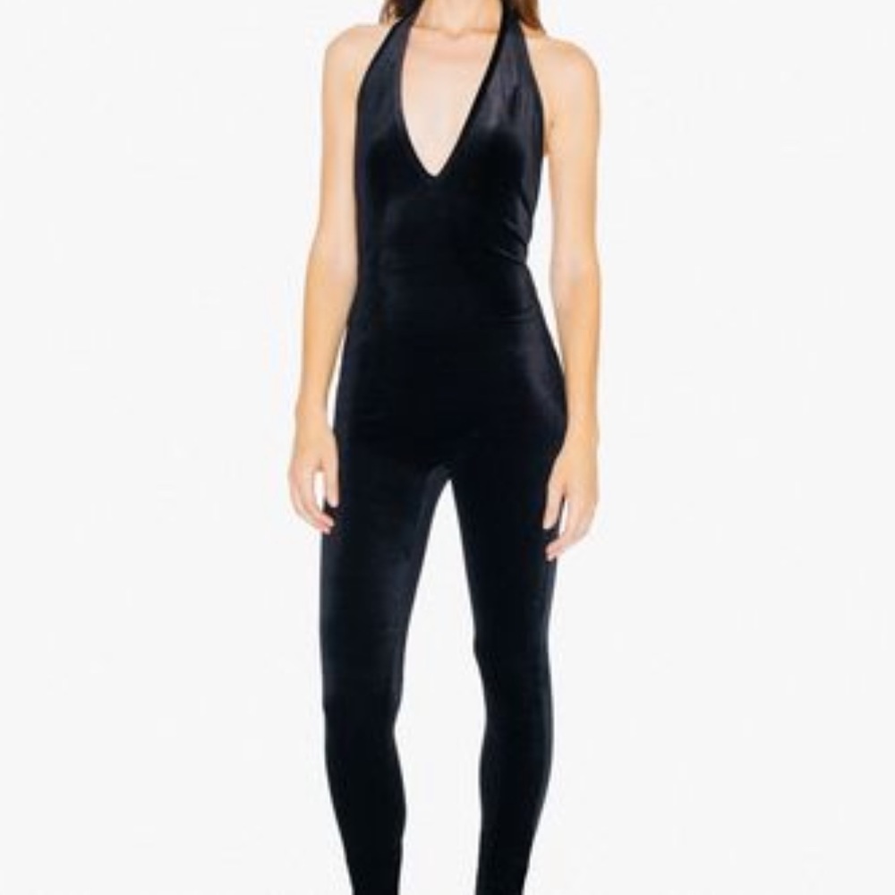 Blue Nile velvet halter bodysuit